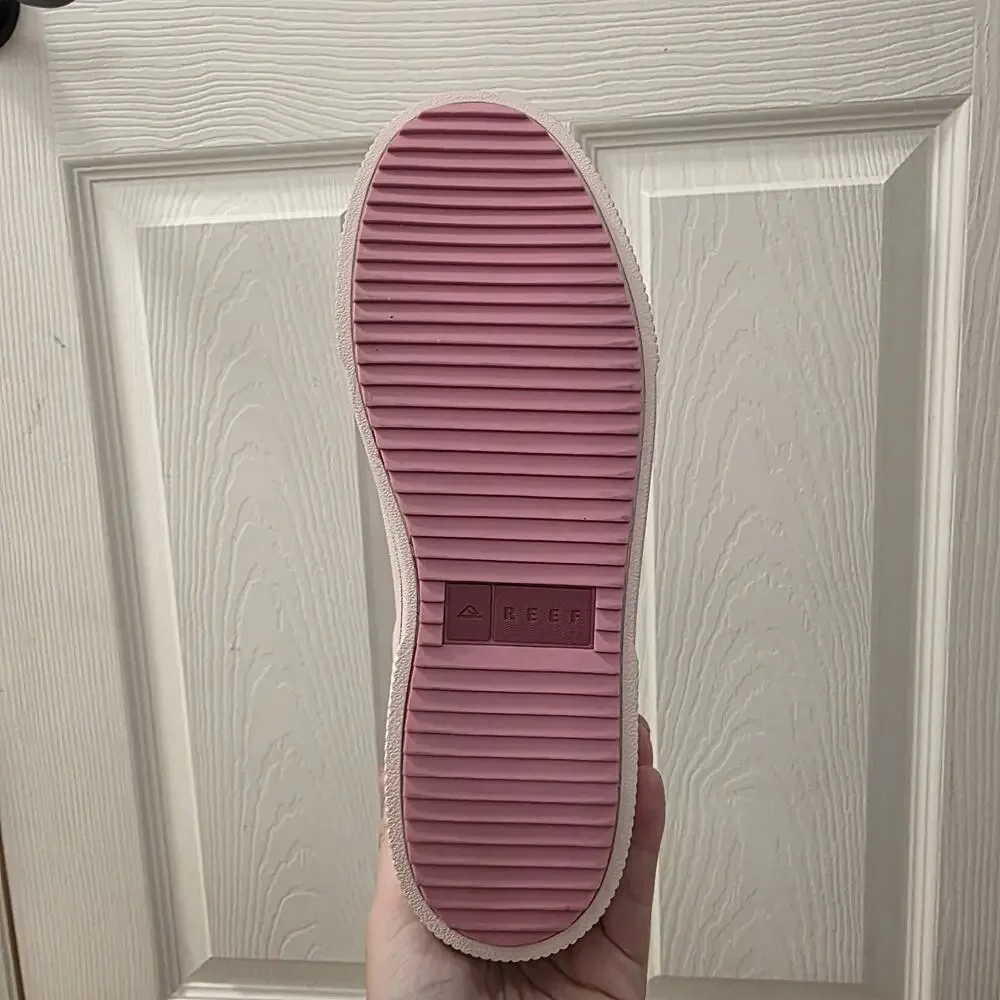 Reef Pink White Suede Lay‎ Day Lift Platform Cute Outdoor Sneakers Size 8.5 - Picture 9 of 13